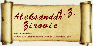 Aleksandar Žirović vizit kartica